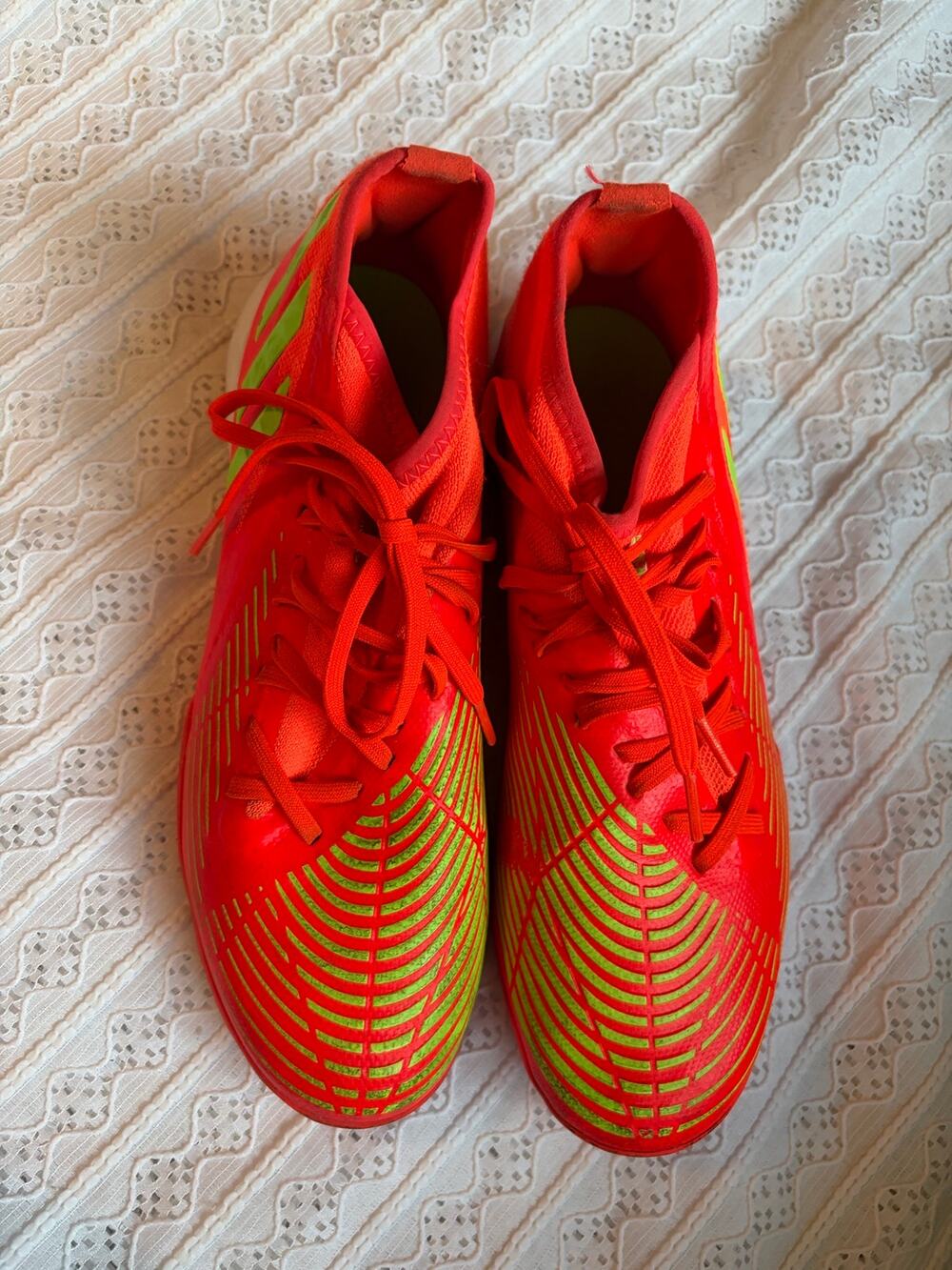 Adidas Predator Indoor Soccer Shoes Red Green Men's US 8.5 Turf Sneakers